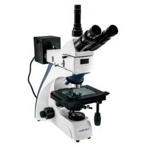 B100 - MICROSCÓPIO METALOGRÁFICO COM ÓPTICA CORRIGIDA AO INFINITO FRENTE-DIREITA